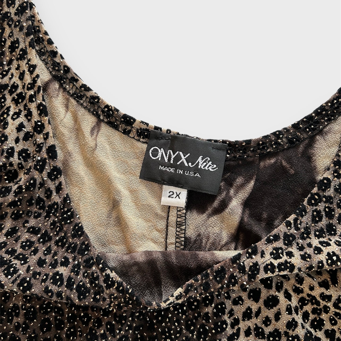 Vintage 90s Made in USA Sparkly Leopard Print Tank - 2X