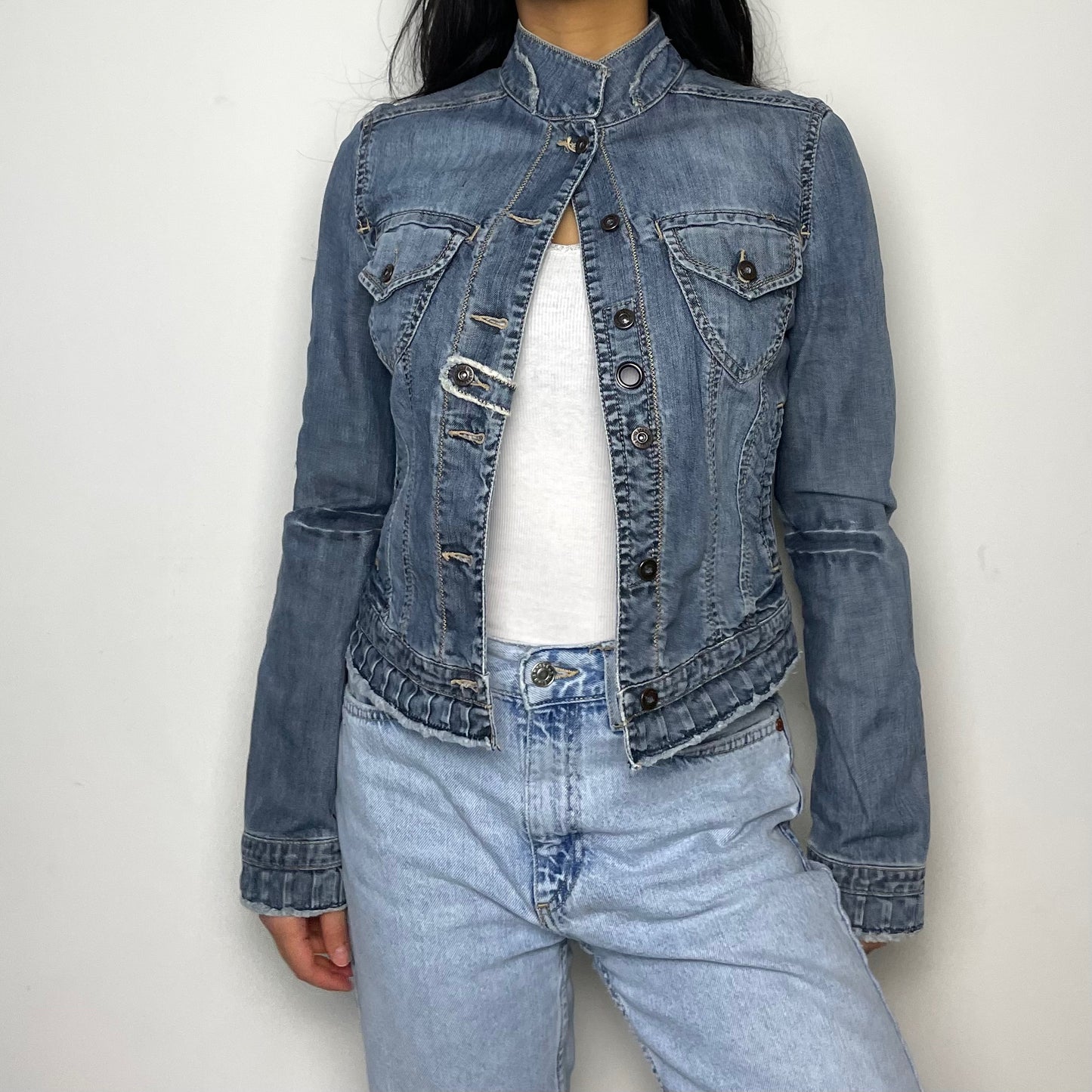 Vintage MNG Jeans Denim Moto Jacket - X-Small