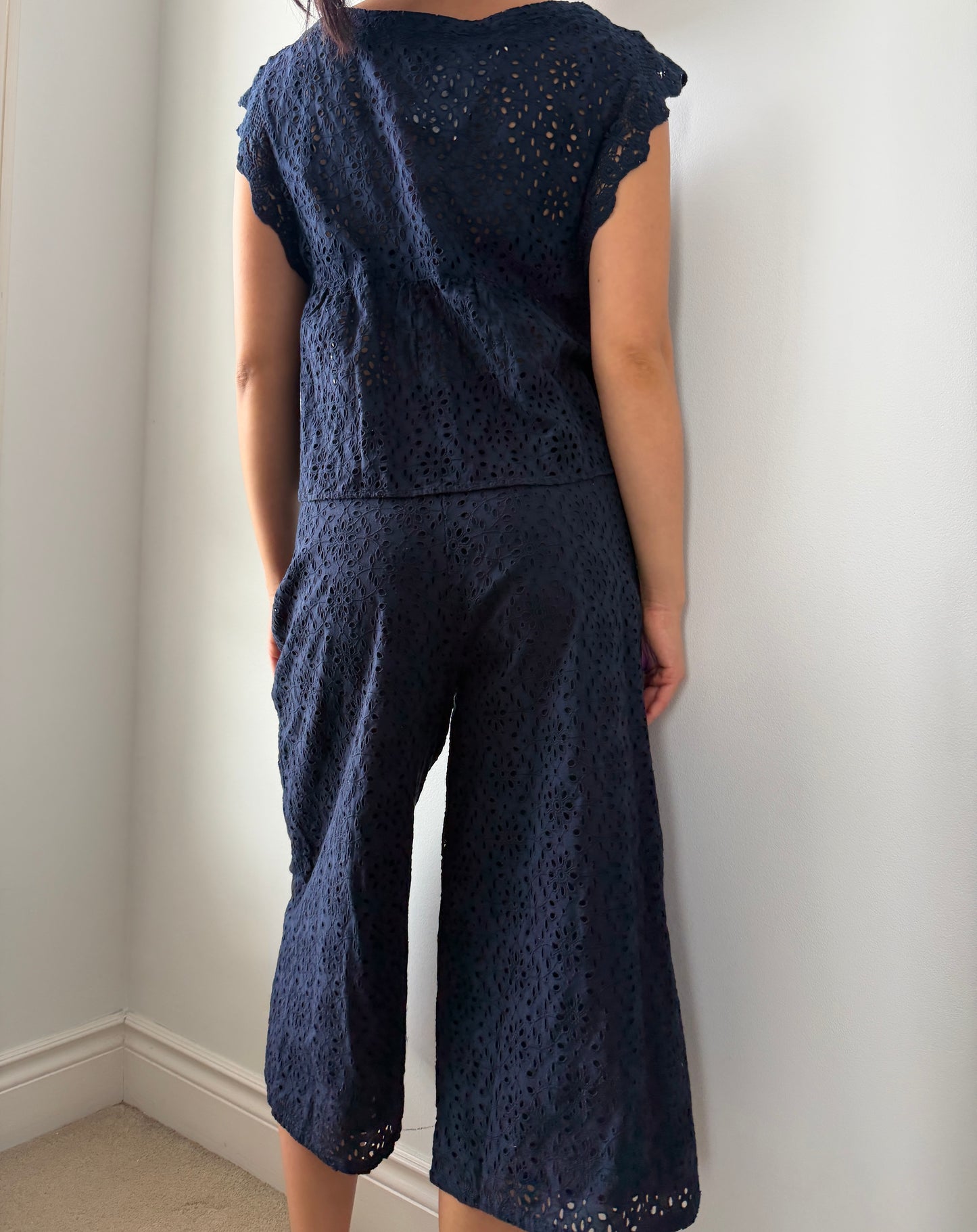 Zara Navy Eyelet Set - Medium