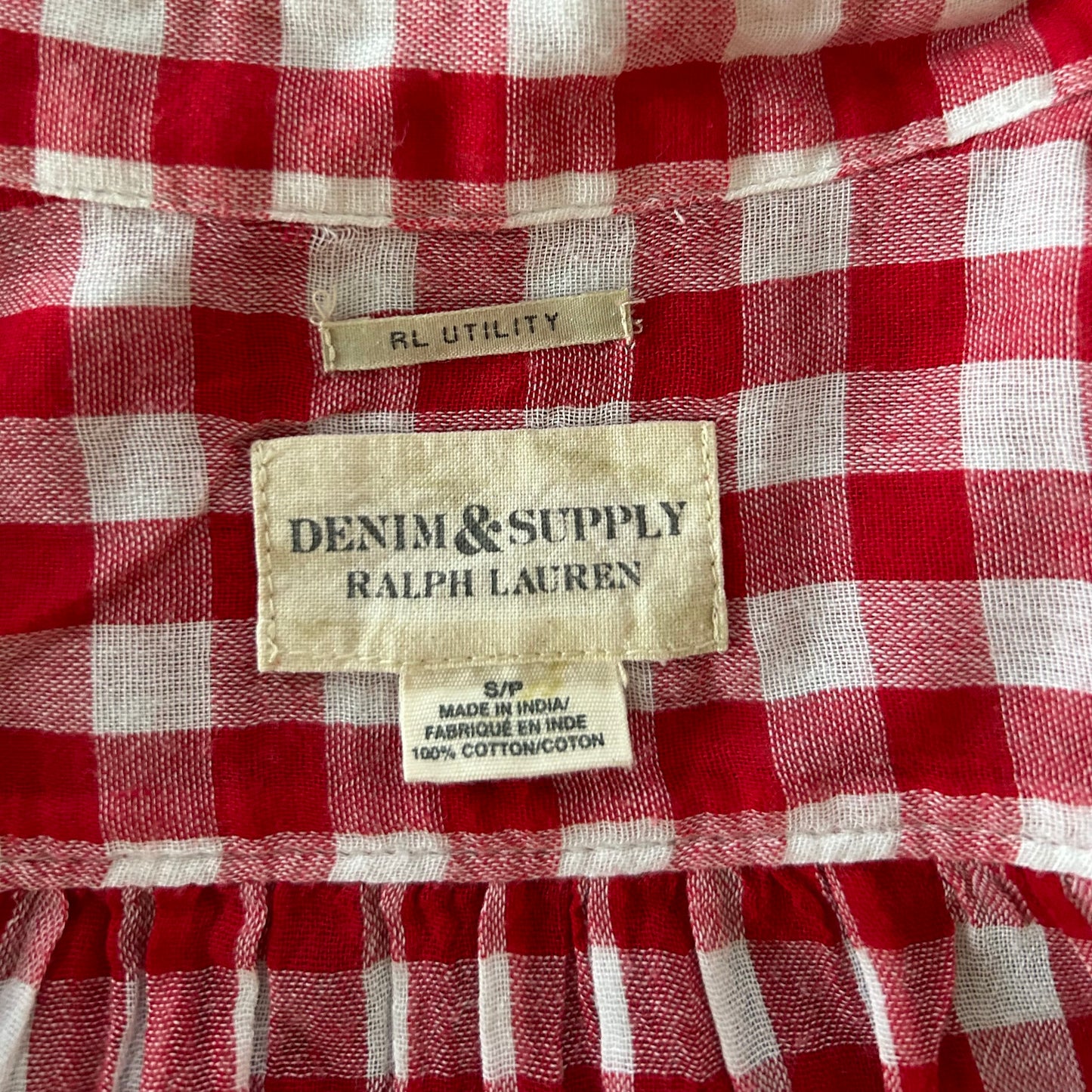 Ralph Lauren Denim & Supply Red Gingham Shirt - Small