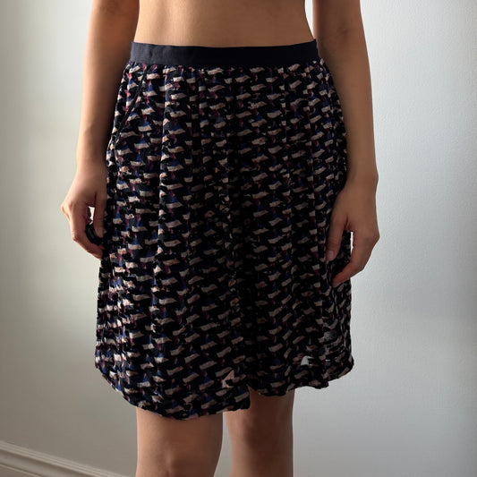 Marc by Marc Jacobs Purple Printed Silk Blend Mini Skirt - X-Small
