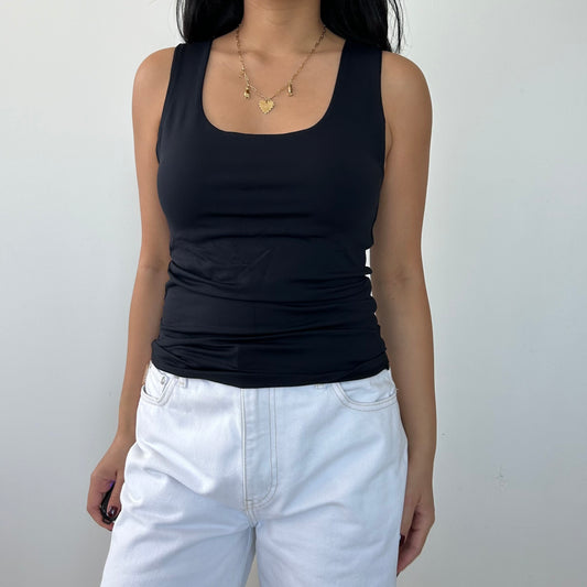 Black Scoop Neck Tank - Small