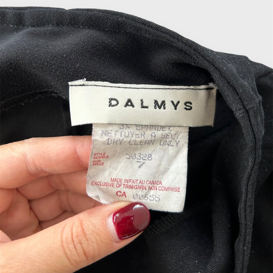 Vintage Made in Canada Dalmys Black Slit Leg Mini Skirt - Small