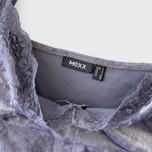 Mexx Mauve Grey Velvet Camisole - Large