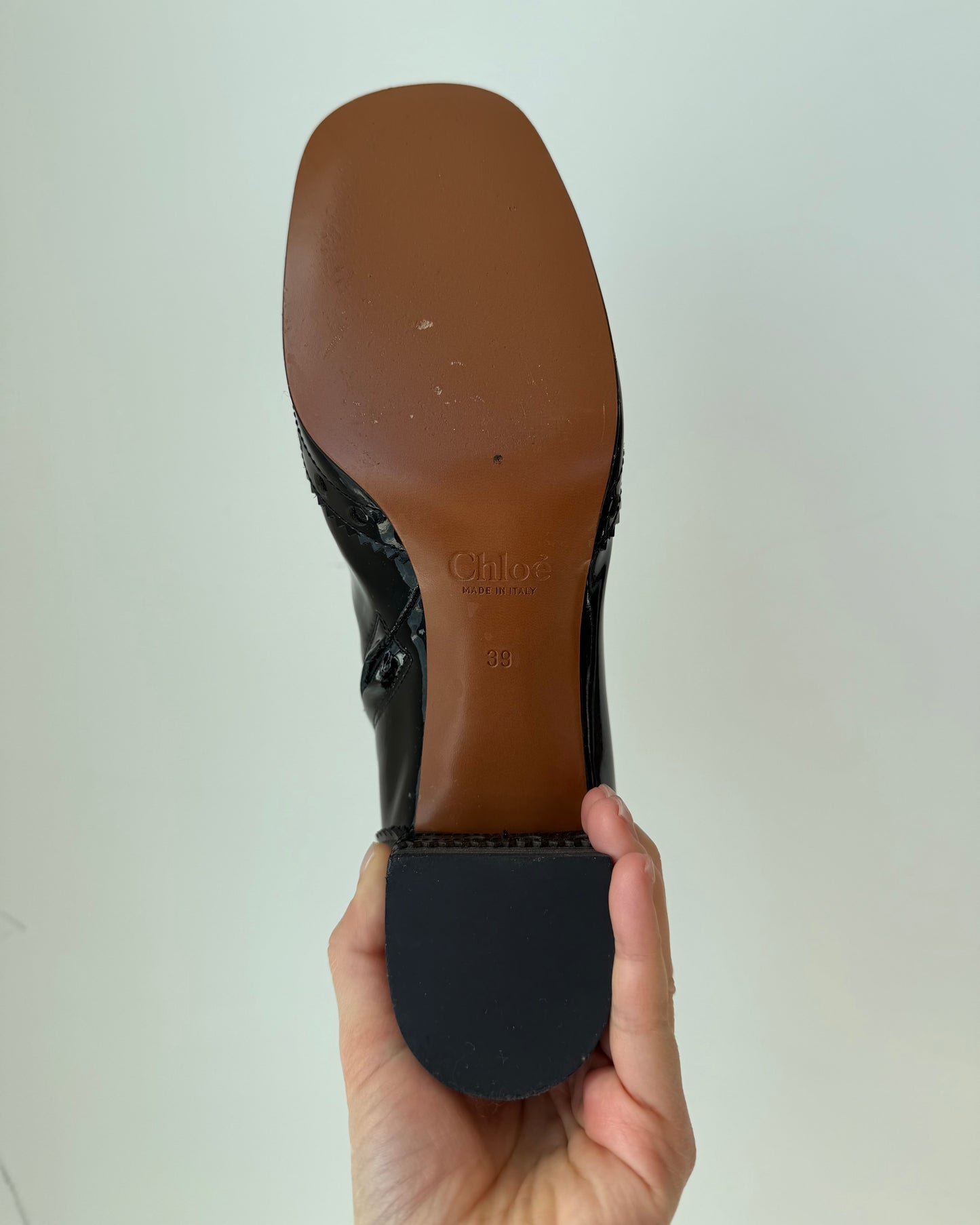 2017 Chloé Perry Black Patent Leather Ankle Boots - EU 39