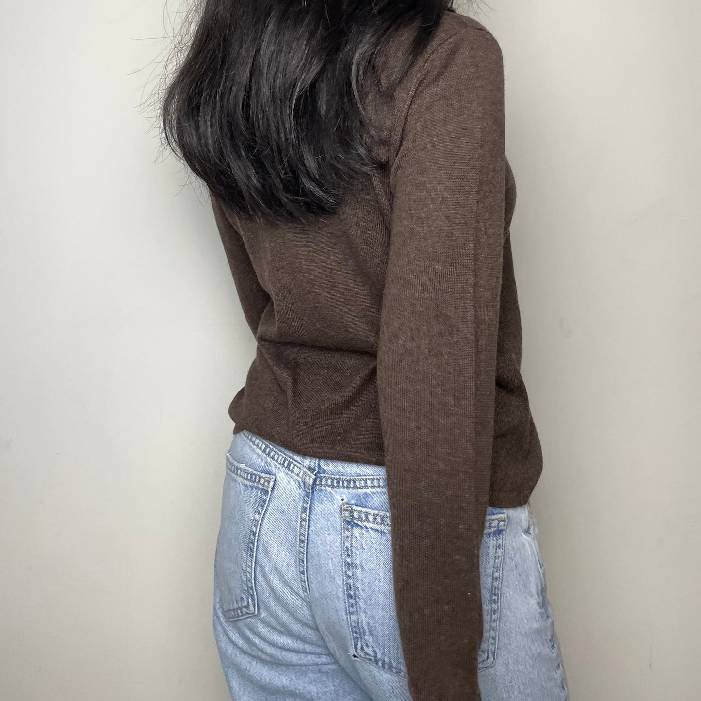 Nygård Collection Brown Silk and Cashmere Turtleneck Sweater - Medium