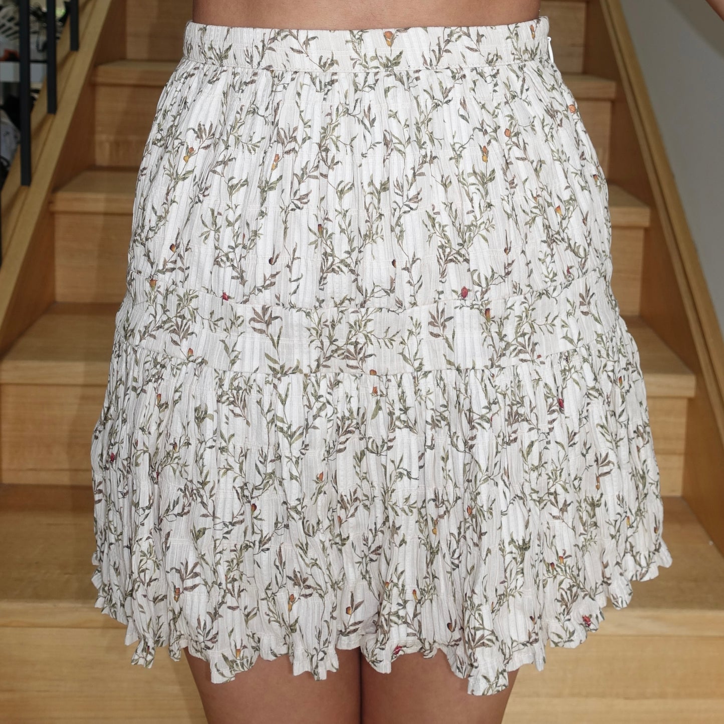 BNWT SIR. The Label Cream Crinkle Finish Mini Skirt - X-Small