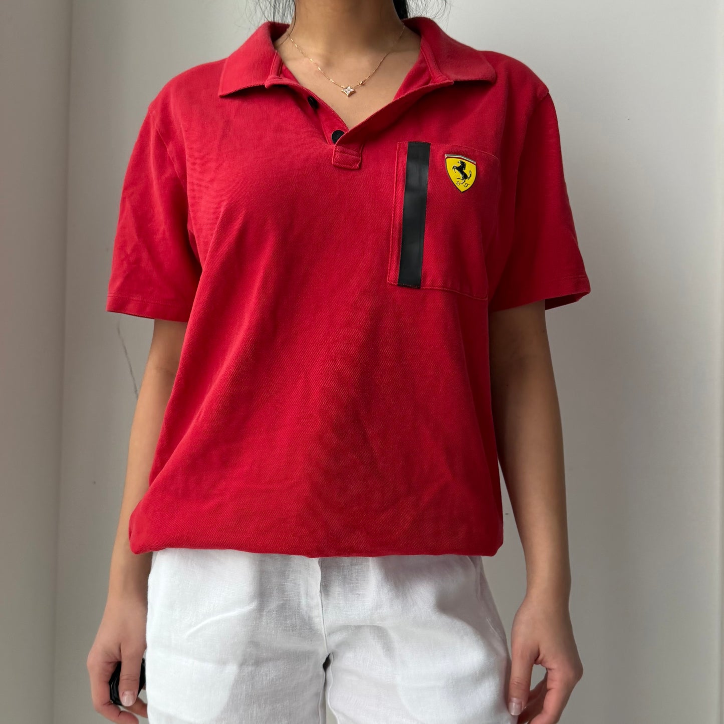 Scuderia Ferrari by Puma Red Logo Polo Shirt - Medium