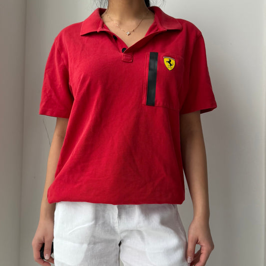 Scuderia Ferrari by Puma Red Logo Polo Shirt - Medium