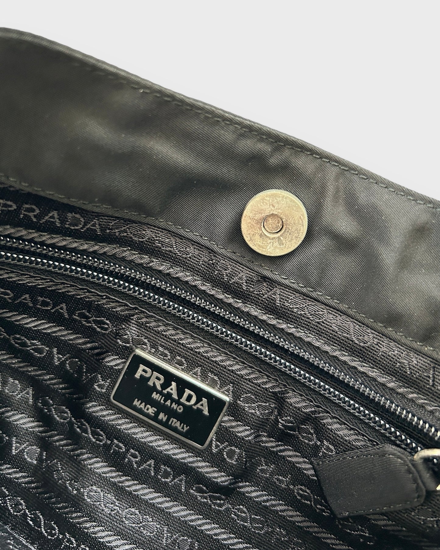 Prada Black Tessuto Chain Shoulder Bag