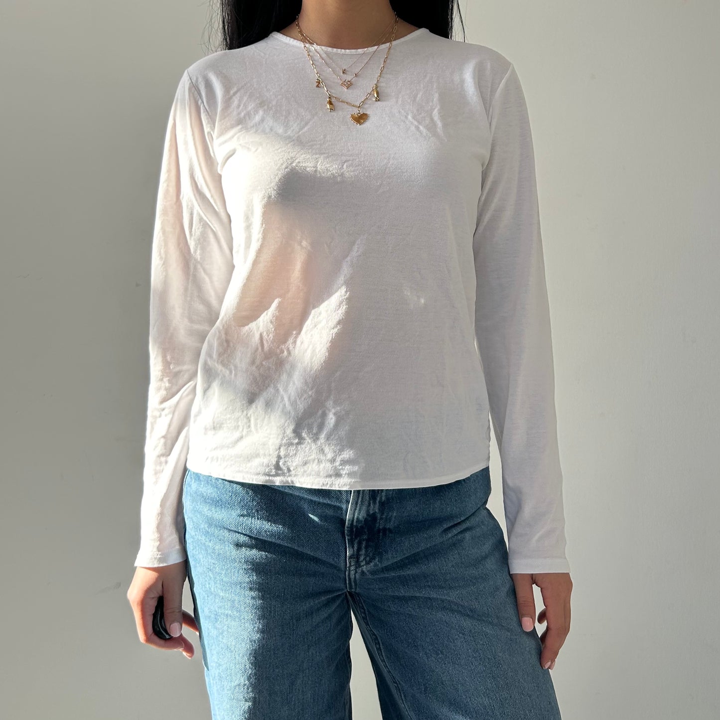 Zanone White Long Sleeve Tee - Medium