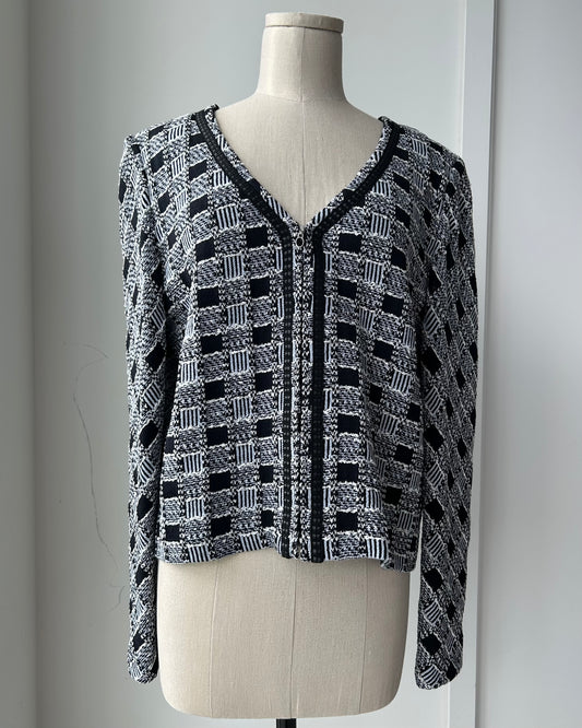 St. John Collection V-Neck Tweed Jacket - Large
