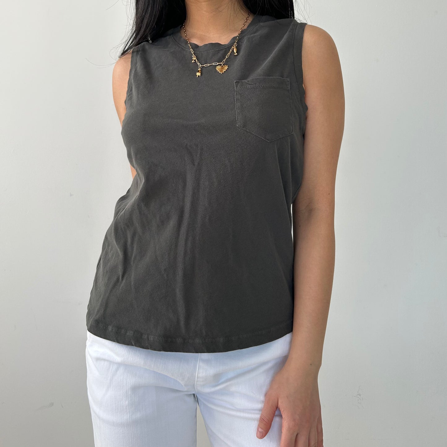 James Perse Grey Pocket Tank - Small