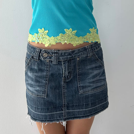 Blue Denim Mini Skirt - Size 27