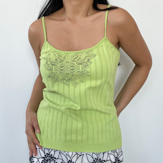 Made in Italy Lime Green Ribbed Cami - Medium/Large