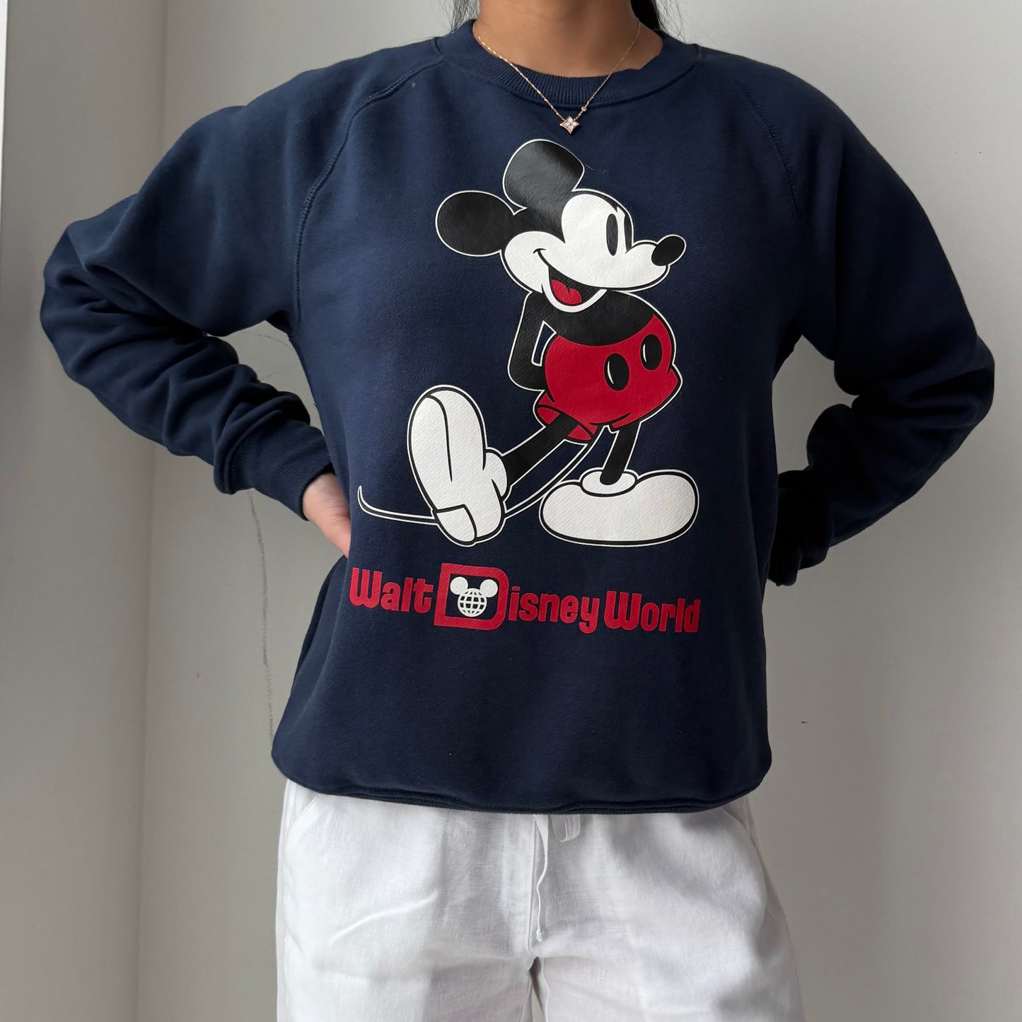 Disney World Mickey Navy Crewneck Sweatshirt - X-Small