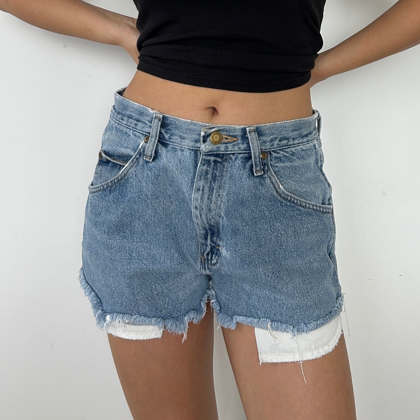 Wrangler Reworked Blue Denim Shorts W30 – Zoehify