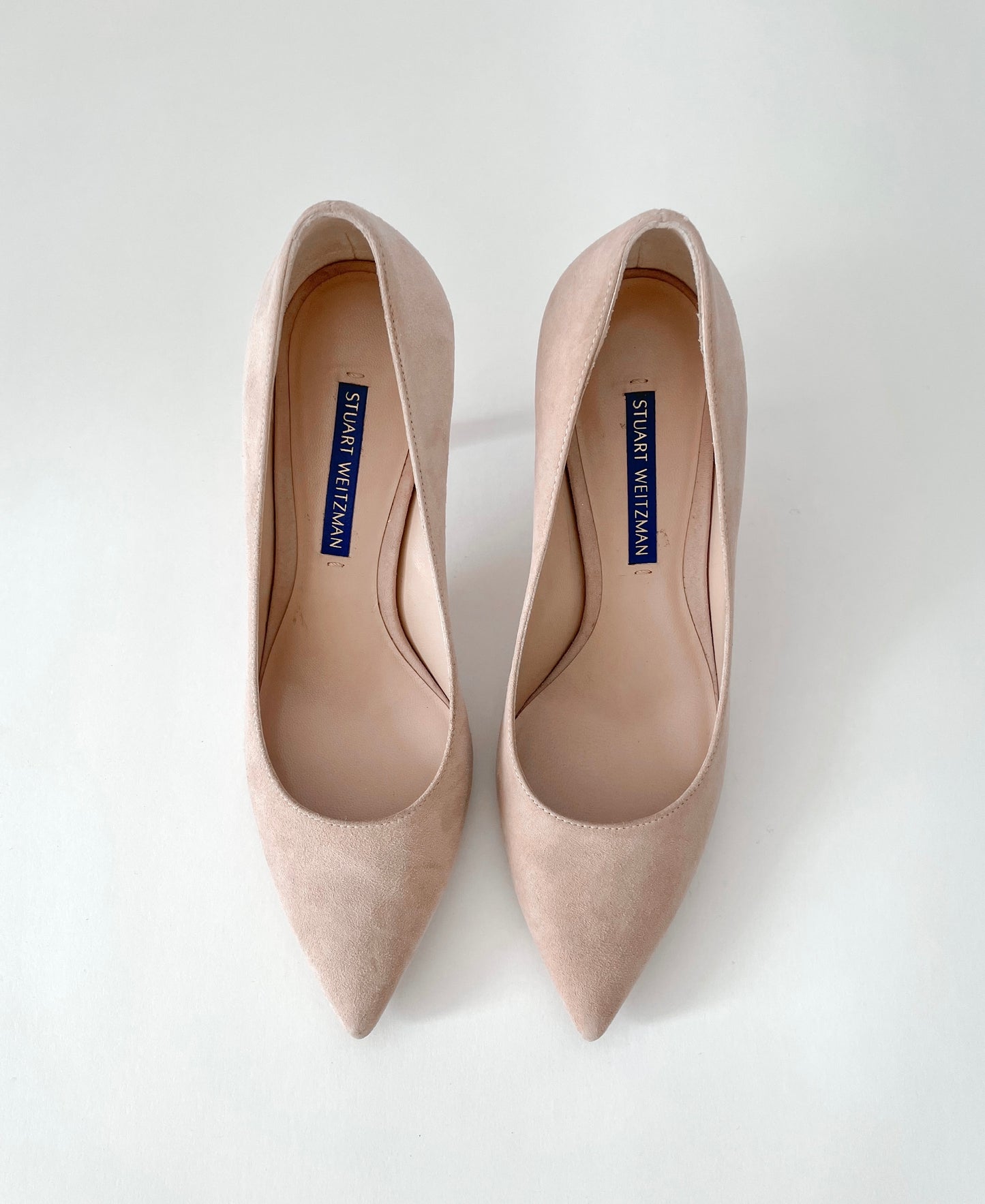 Stuart Weitzman Pale Pink Suede Pointed Toe Stiletto Heel Pumps - US 6M