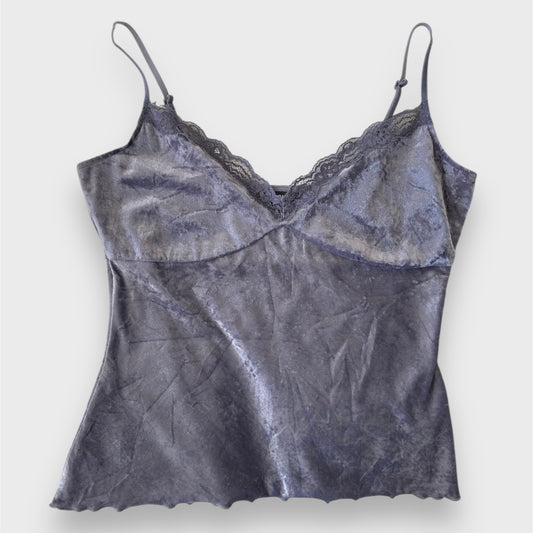 Mexx Mauve Grey Velvet Camisole - Large