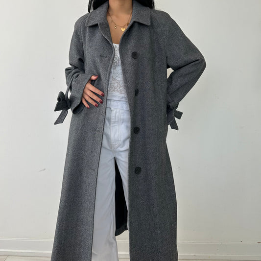 JW Anderson X Uniqlo Grey Wool Tweed Coat - Small