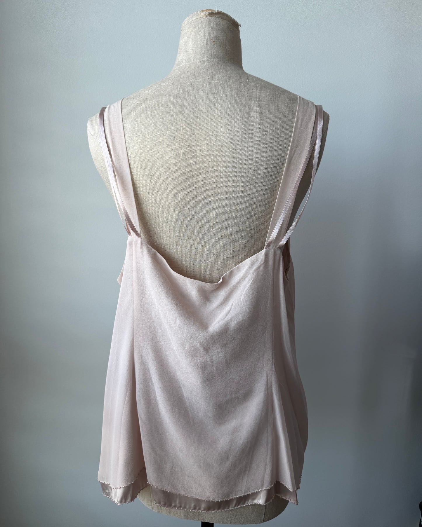 2000s Deadstock Blush Pink Silk Camisole - X-Large