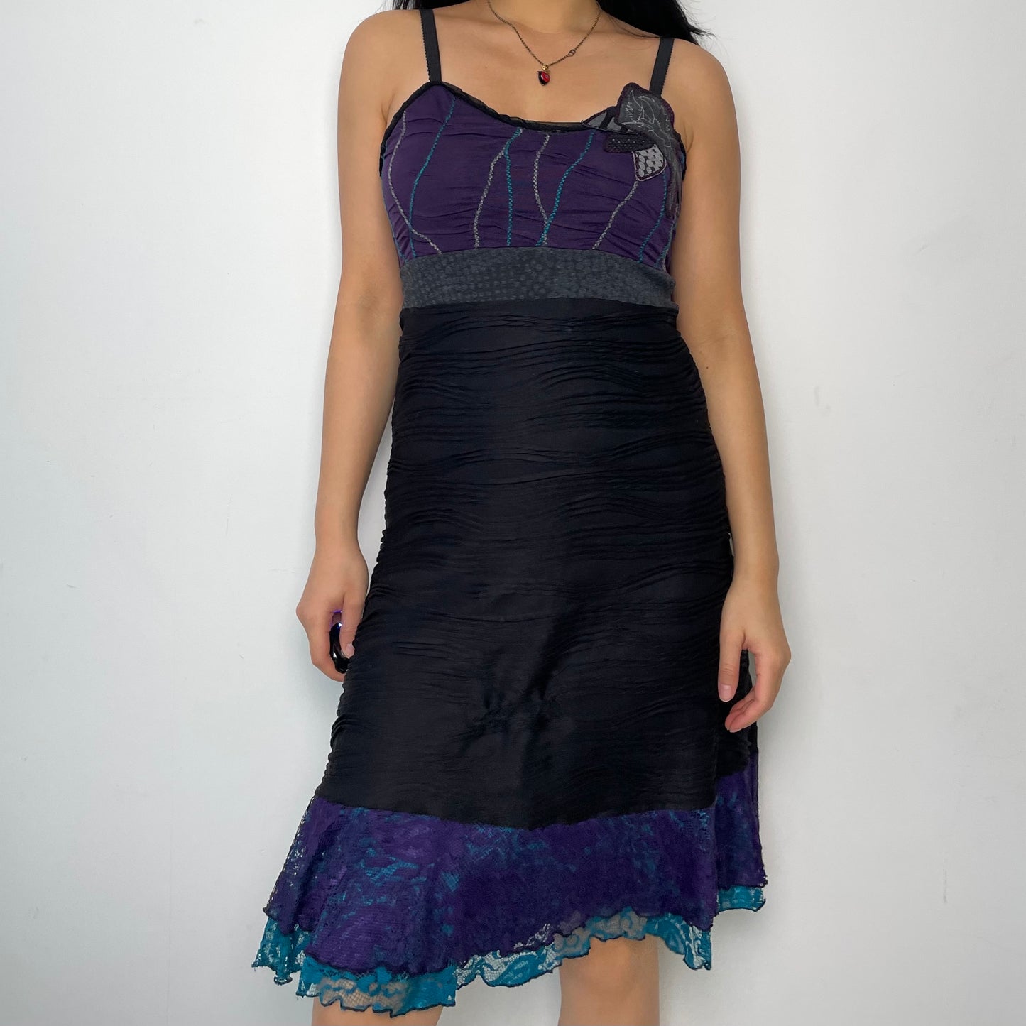 Fairy Grunge Black and Purple Dress - X-Small