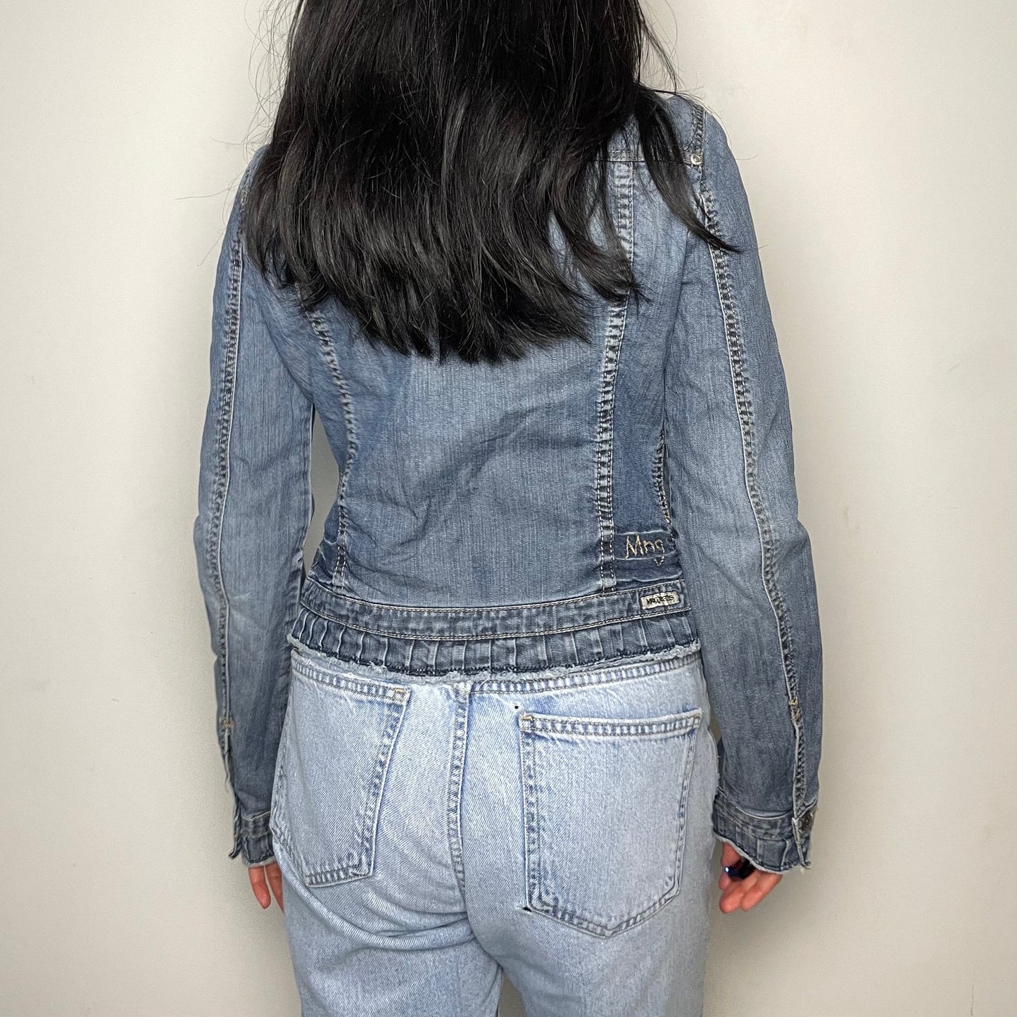 Vintage MNG Jeans Denim Moto Jacket - X-Small