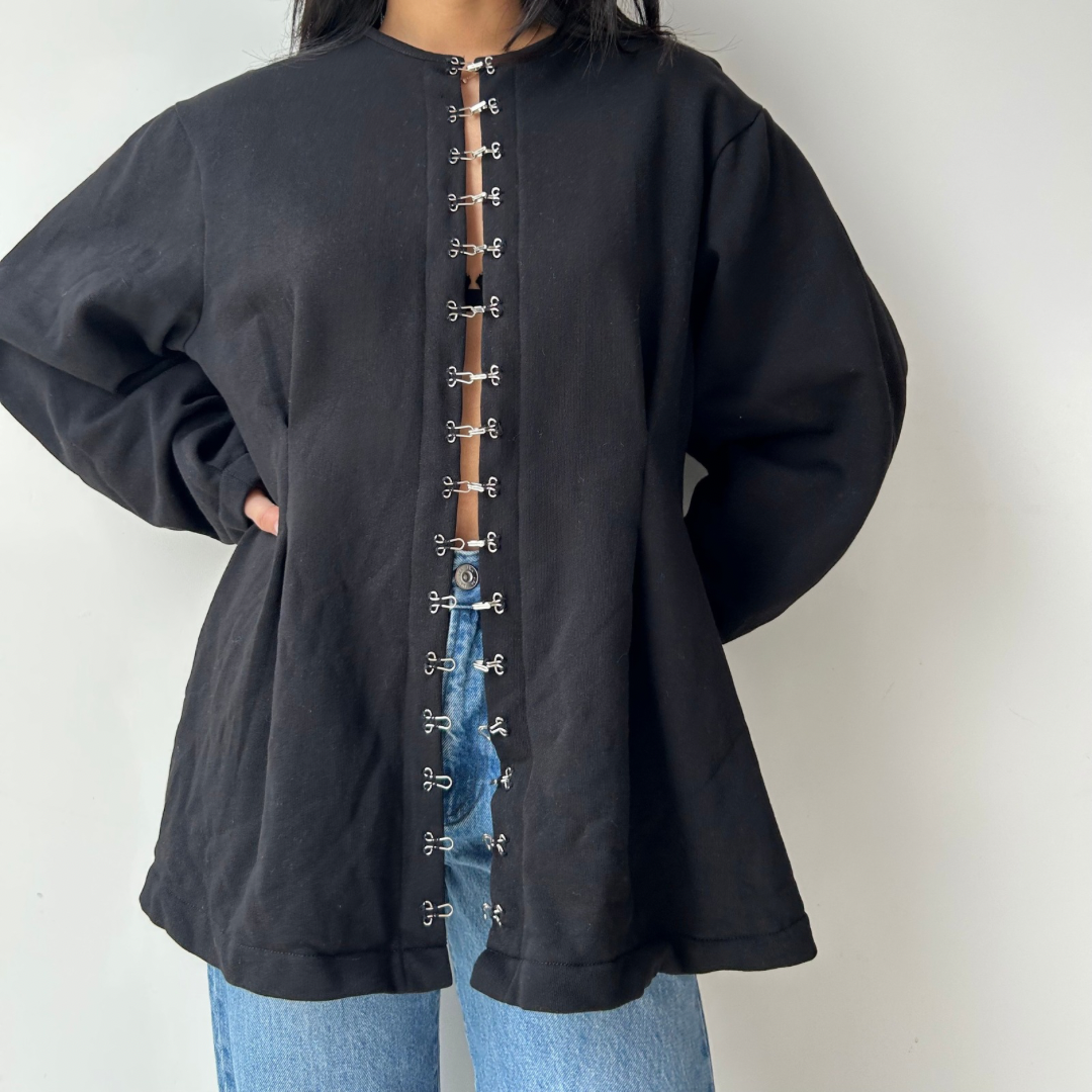 Chan Luu Black Pinch Waist Cardigan - Medium/Large