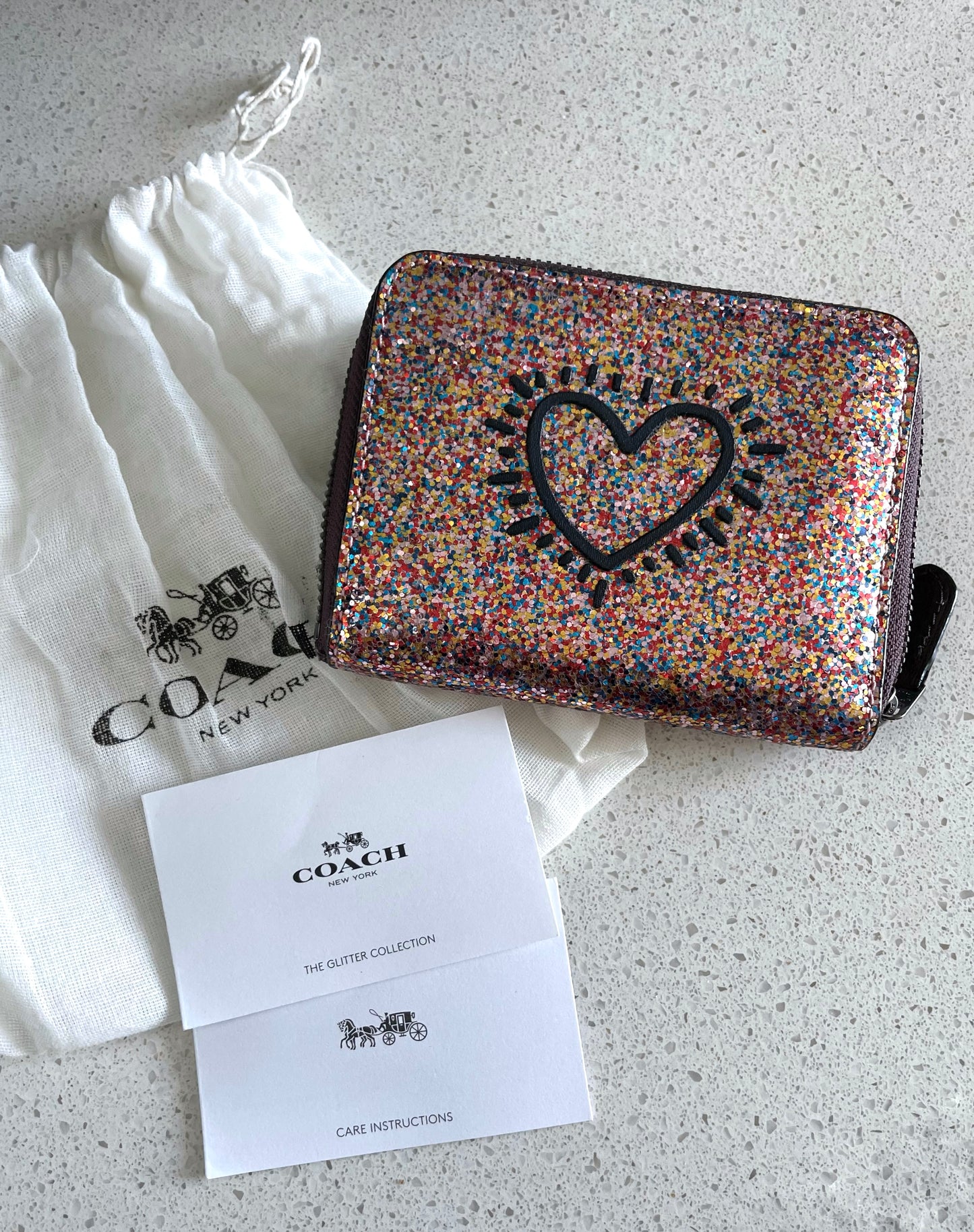 Coach X Keith Haring Small Zip Around Wallet