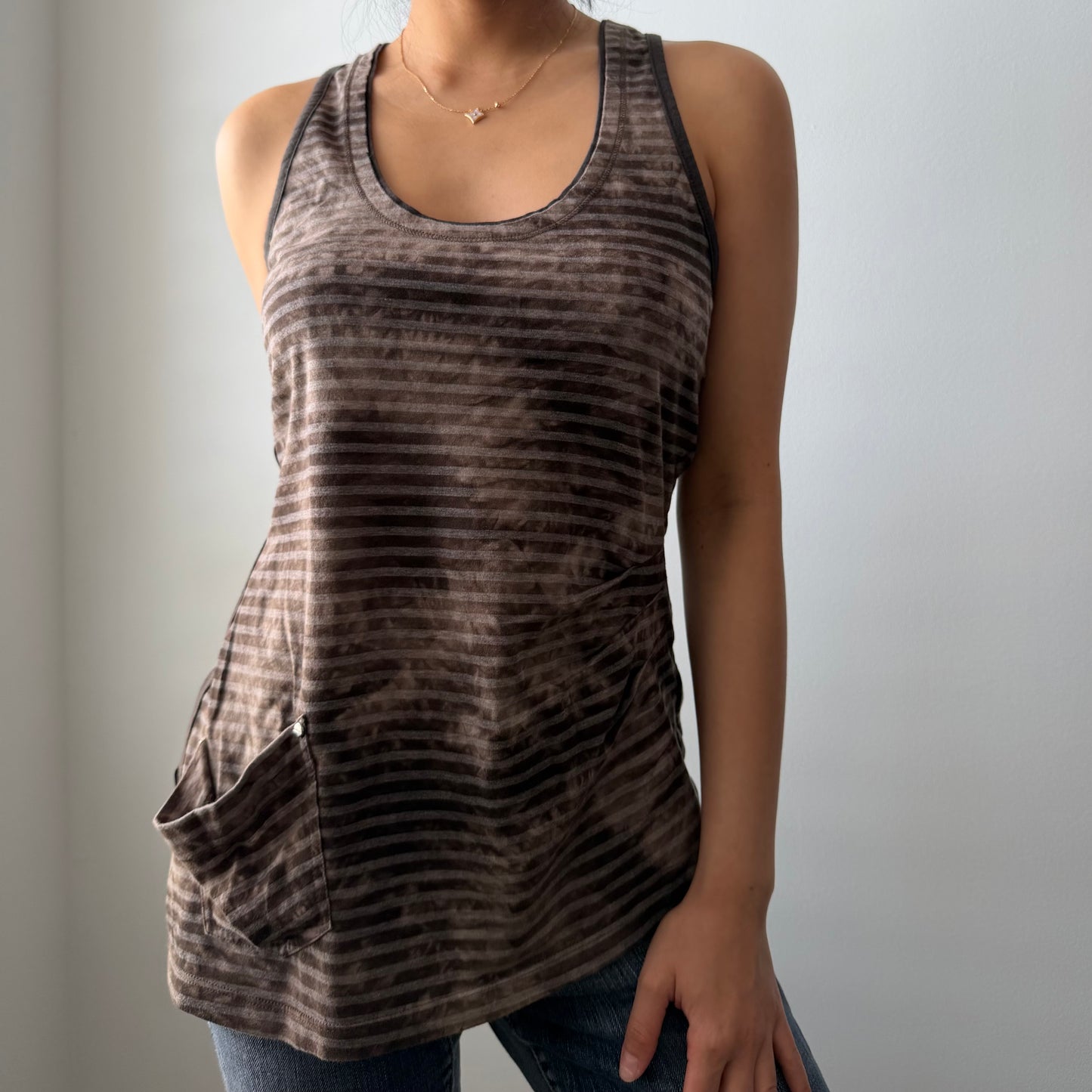 Karen Millen Brown Striped Tank - Small
