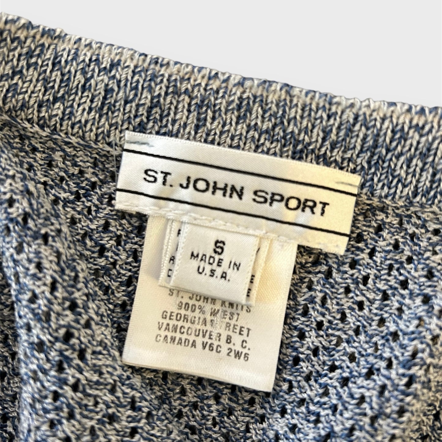 St. John Sport Blue Wool Knit Cardigan - Small