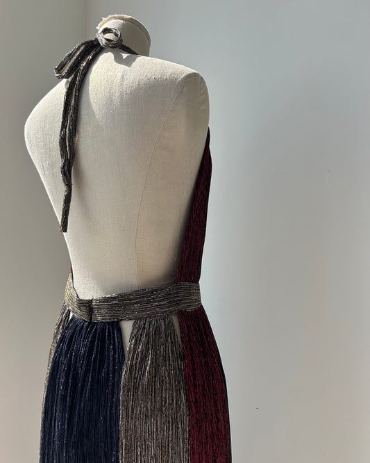 2015 Bec + Bridge Metallic Halter Maxi Dress - Small