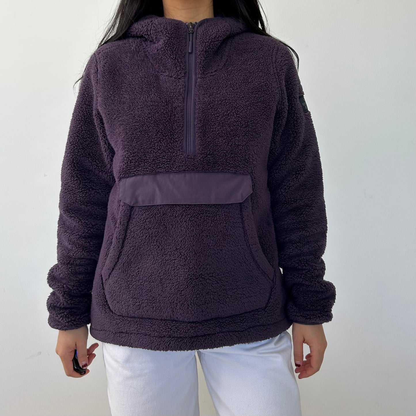 The North Face Purple Fleece Quarter Zip Hoodie - Small