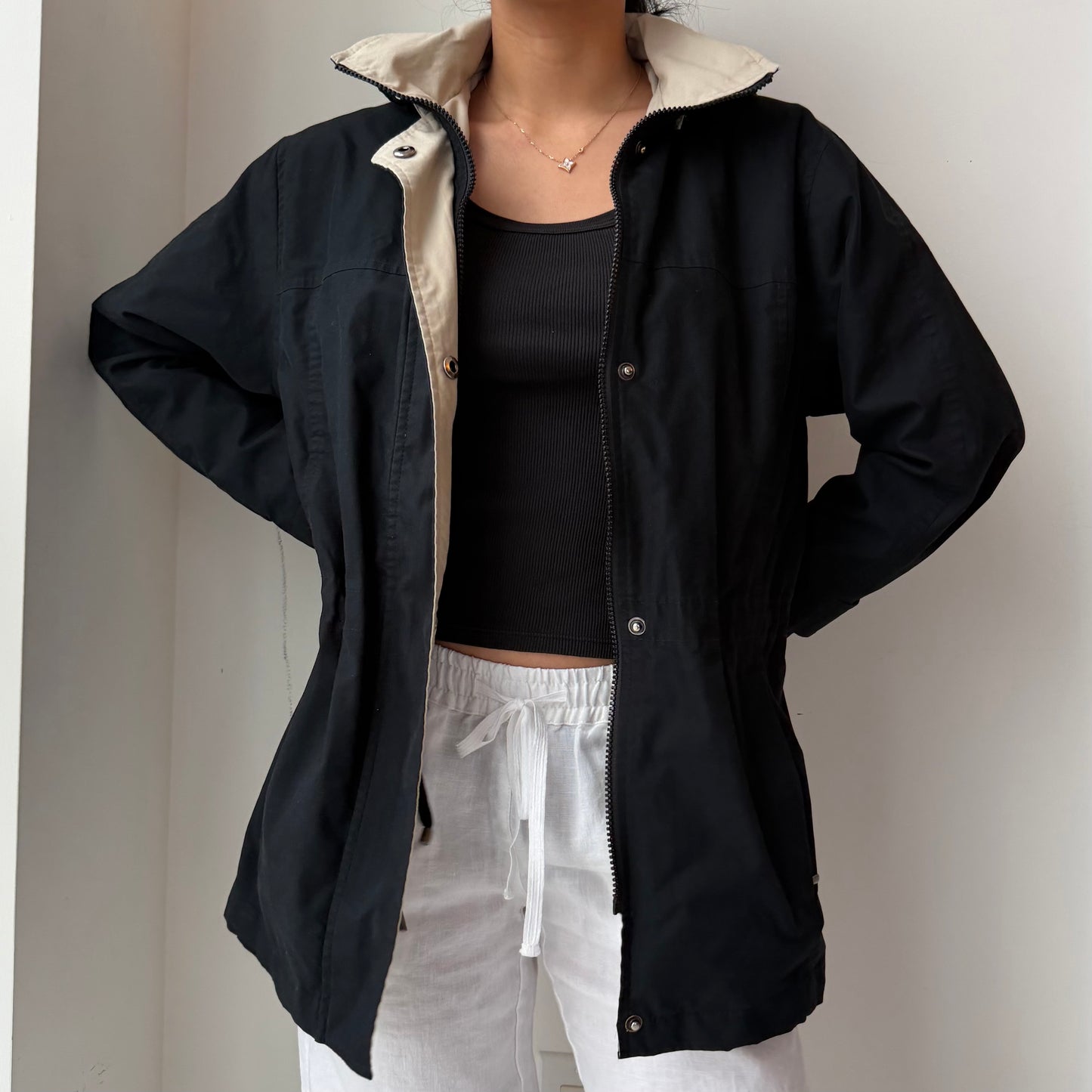 London Fog Black Utility Jacket - X-Small