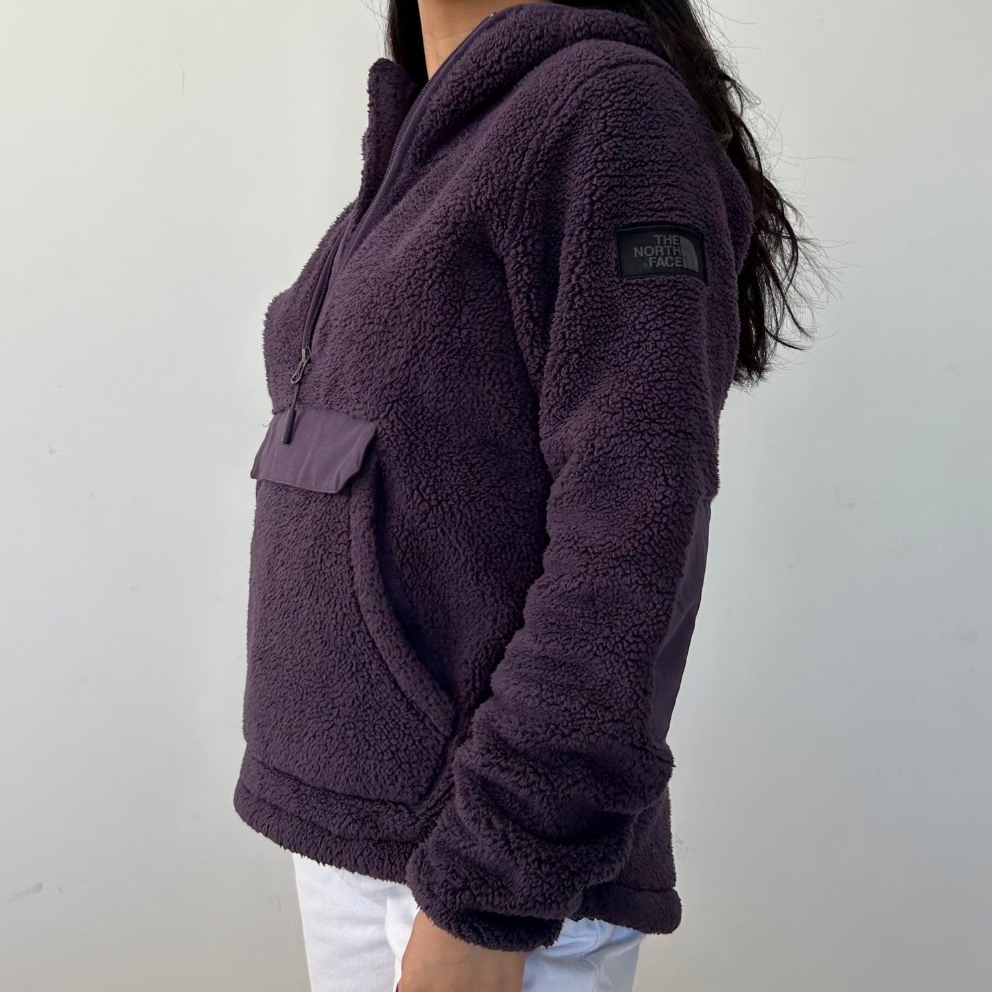 The North Face Purple Fleece Quarter Zip Hoodie - Small