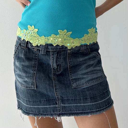 Blue Denim Mini Skirt - Size 27