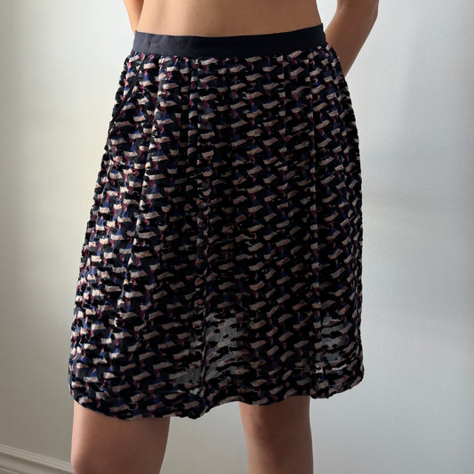 Marc by Marc Jacobs Purple Printed Silk Blend Mini Skirt - X-Small