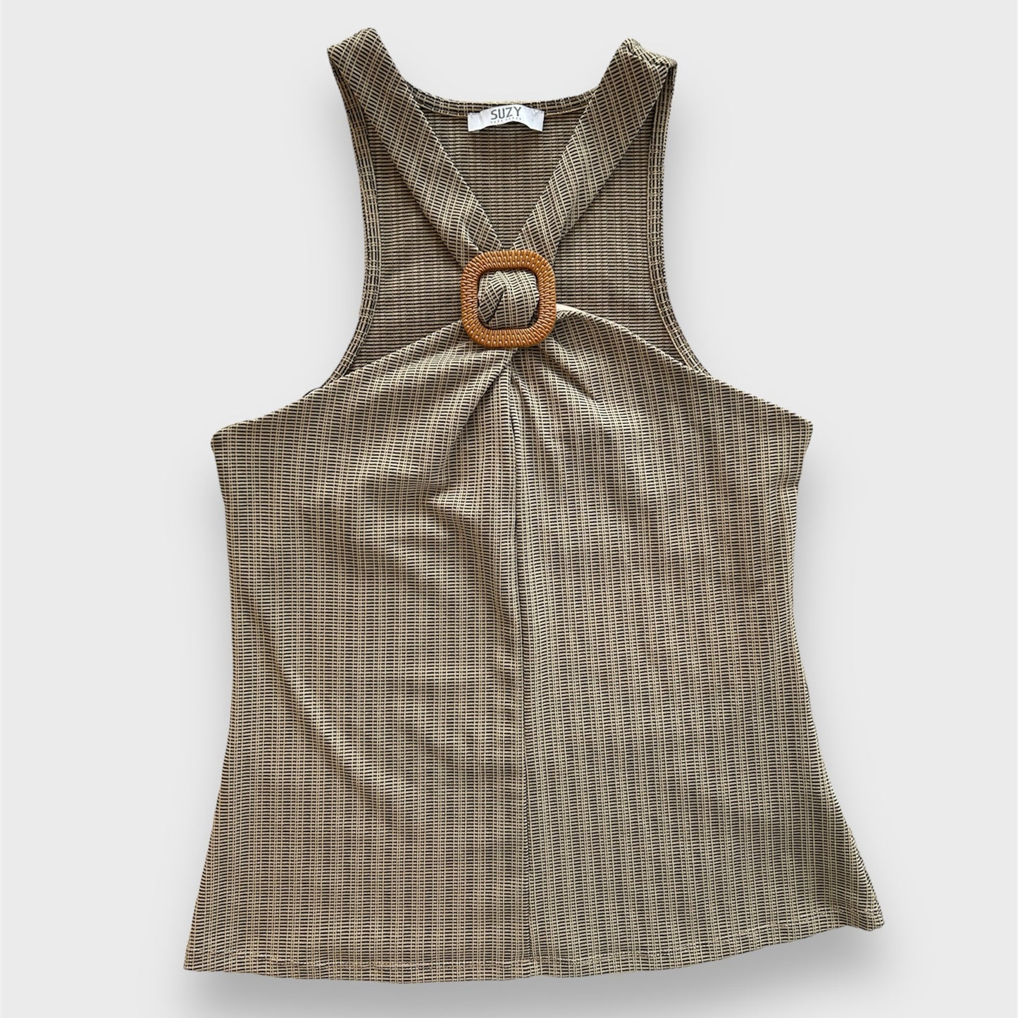 Suzy Shier Beige Halter Tank - Medium