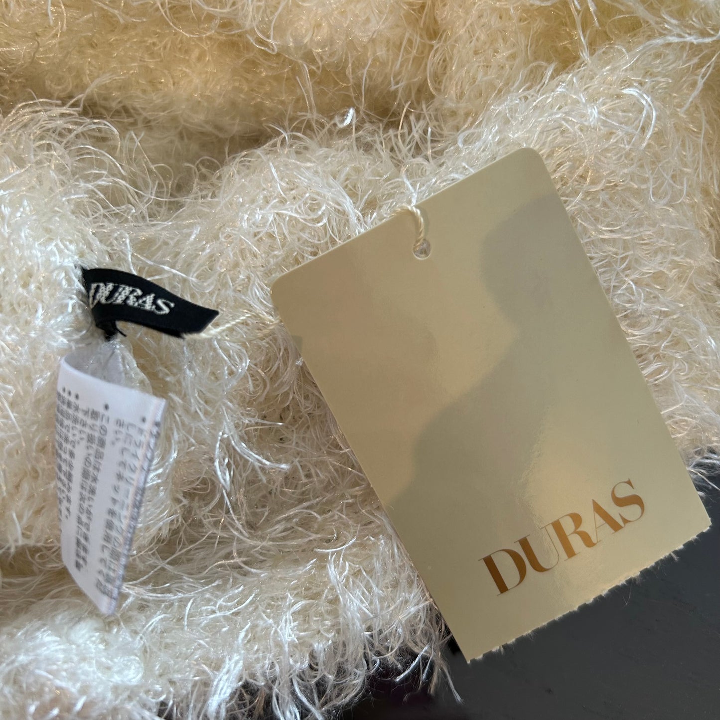 Duras Japan Cream Fuzzy Knit Jumper - Medium