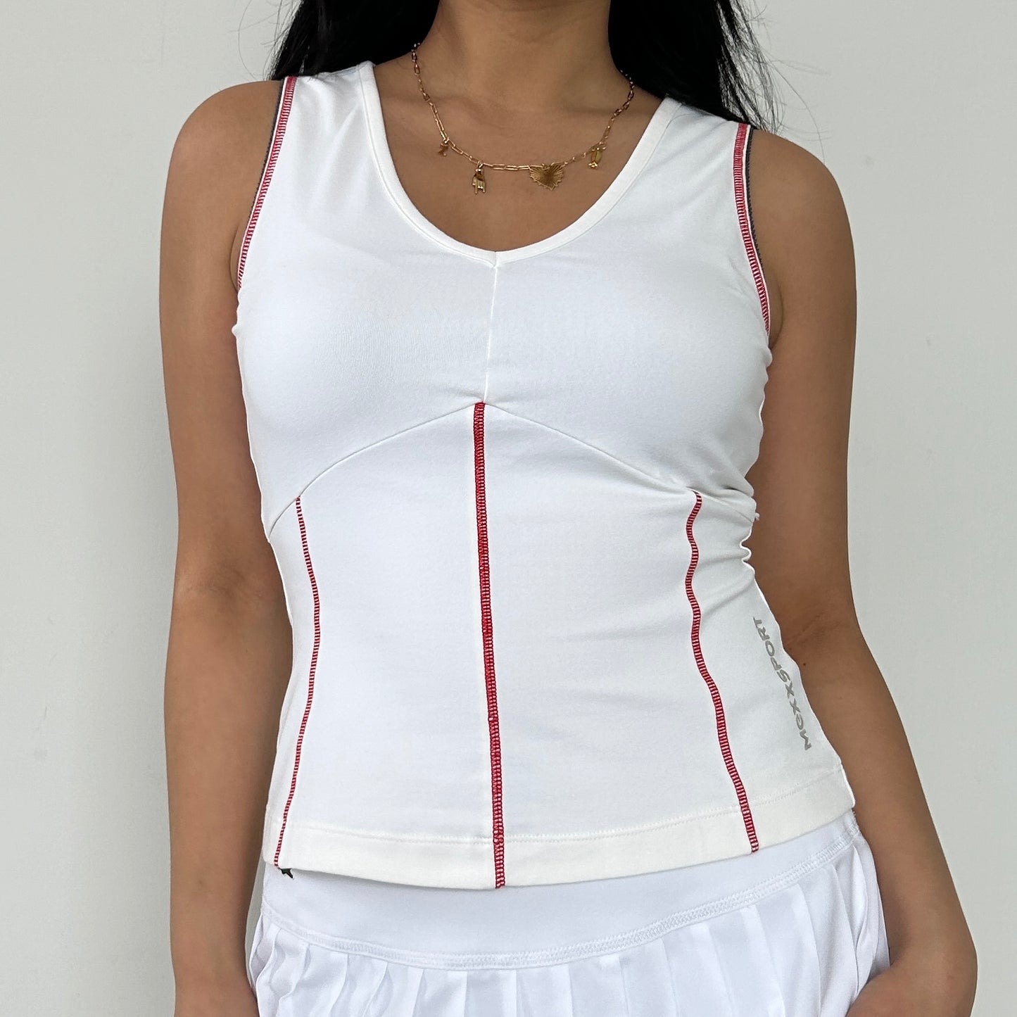 Mexx Sport White V Neck Tank - Small