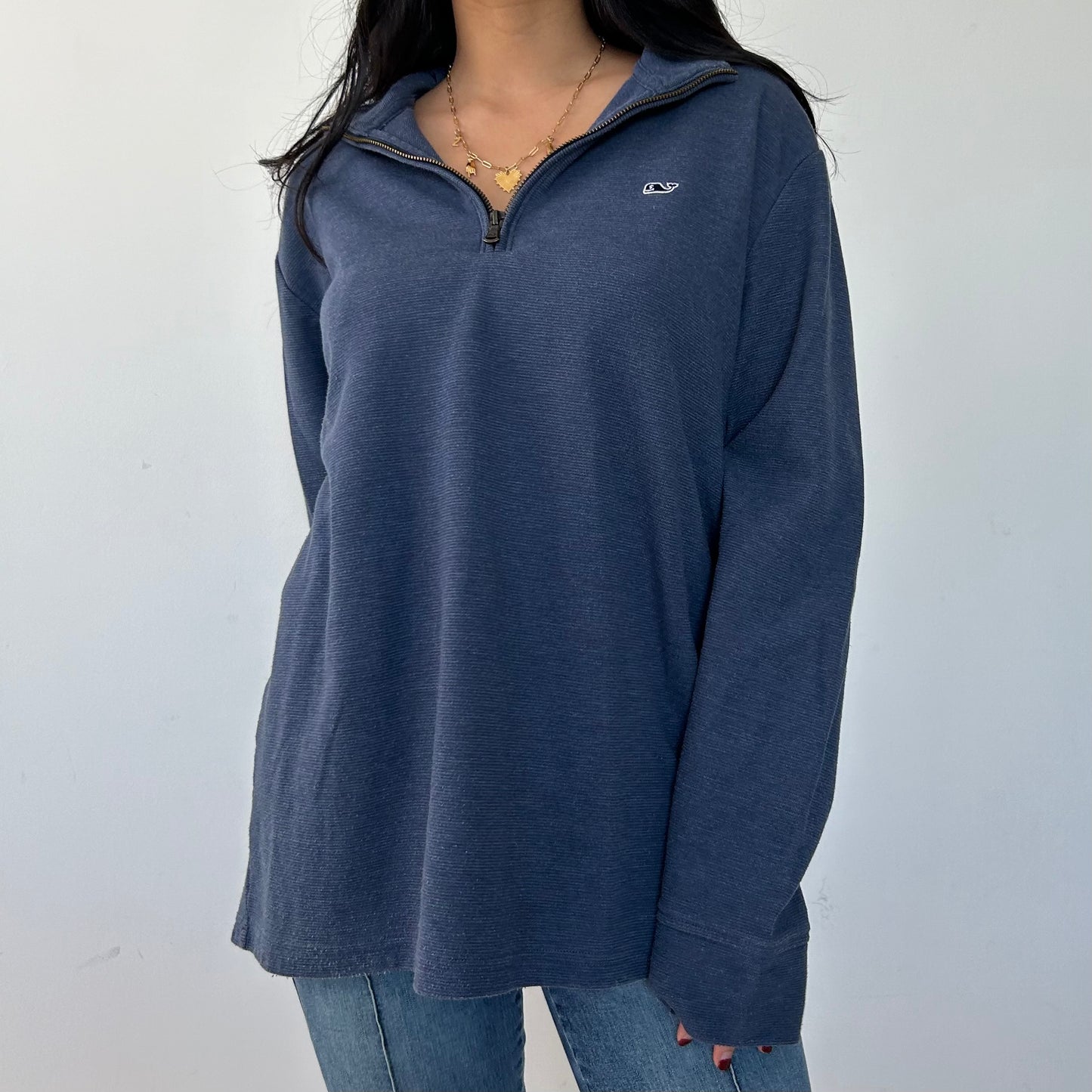 Vineyard Vines Blue Quarter Zip - Large