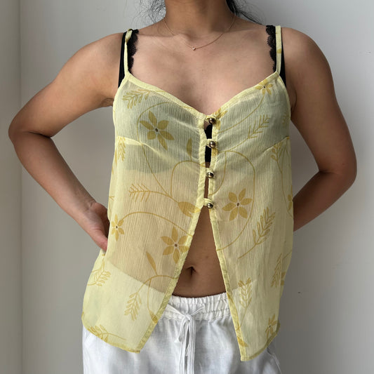 Musier Paris Sheer Open Front Tank - Medium