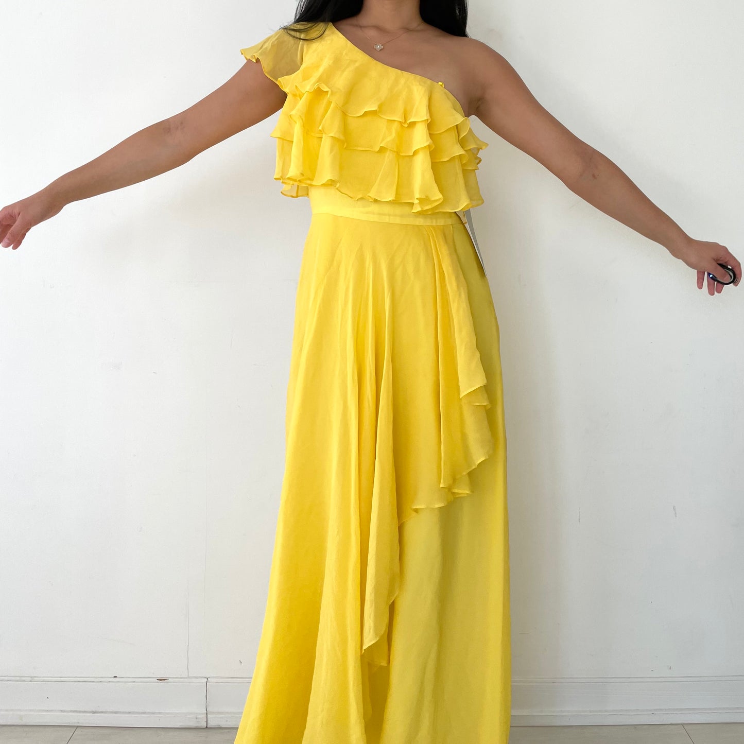 BNWT Jill Stuart Yellow One Shoulder Gown - X-Small