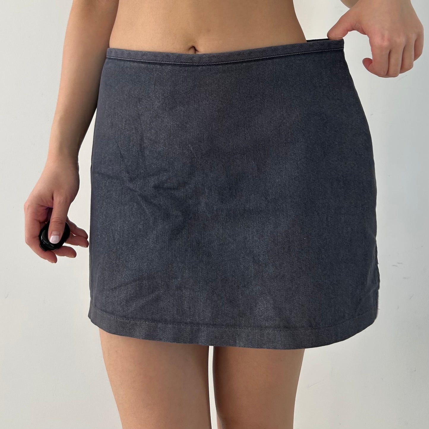 Old Label Dynamite Black Denim Mini Skort - Medium