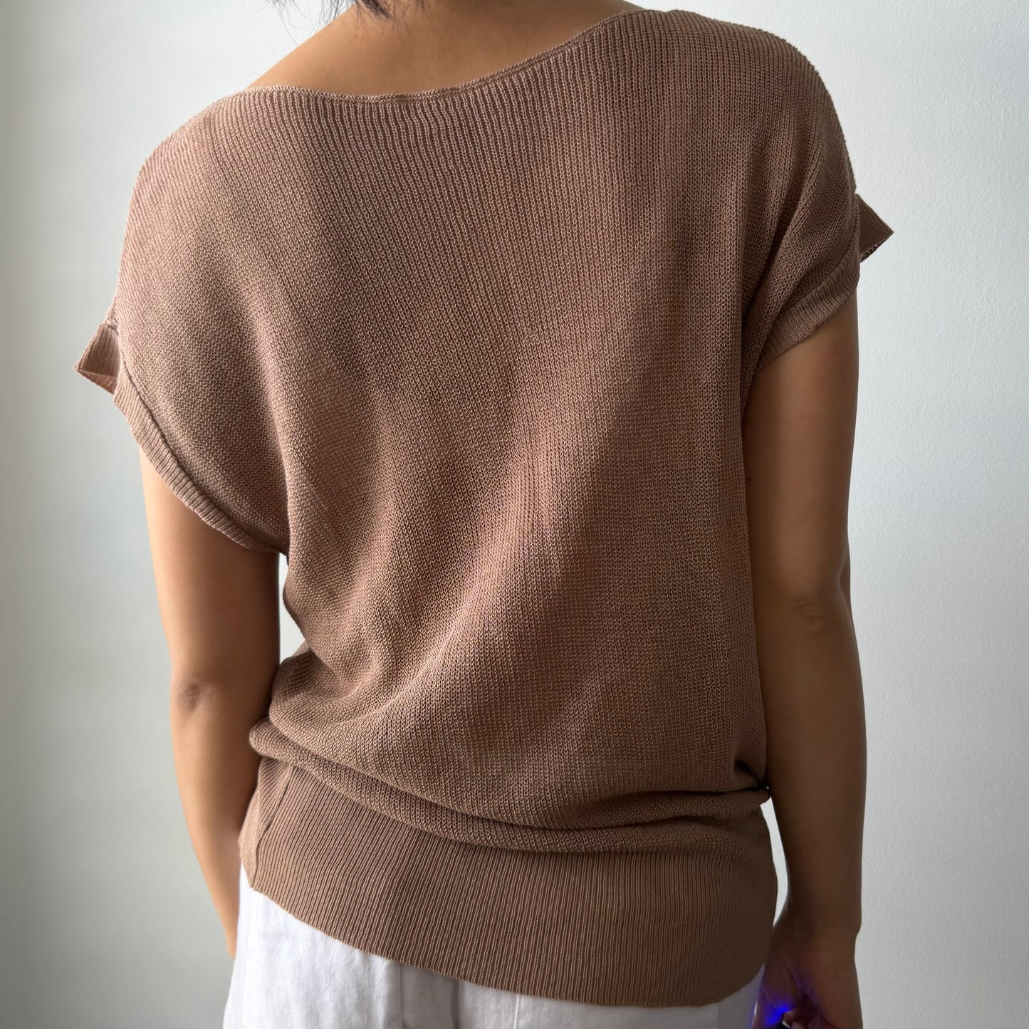 Japanese Label Rouge Vif Knit Short Sleeve Blouse - Small