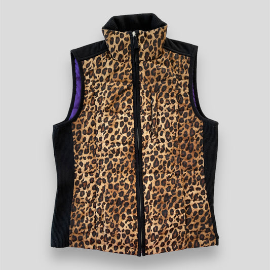 Lauren Ralph Lauren Leopard Print Quilted Vest - X-Small