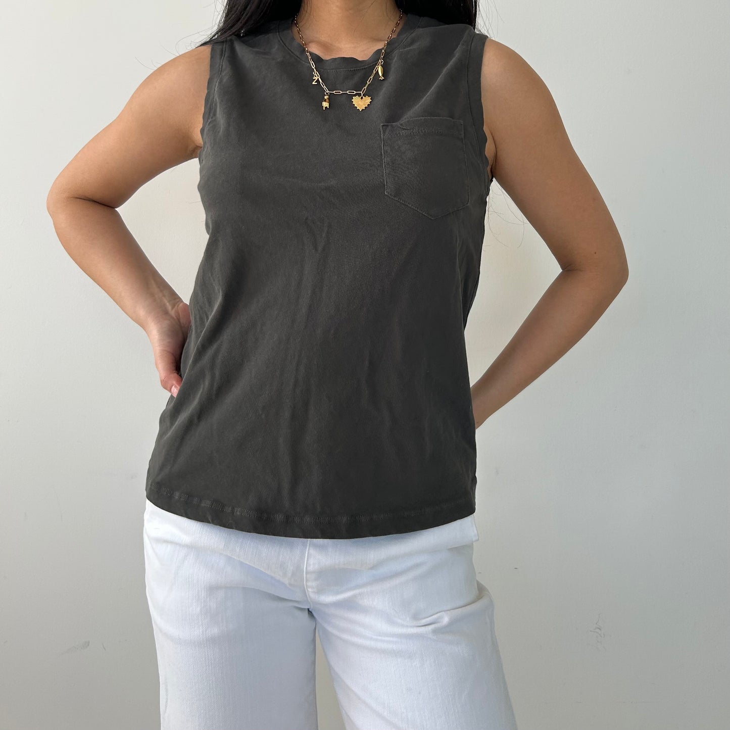 James Perse Grey Pocket Tank - Small