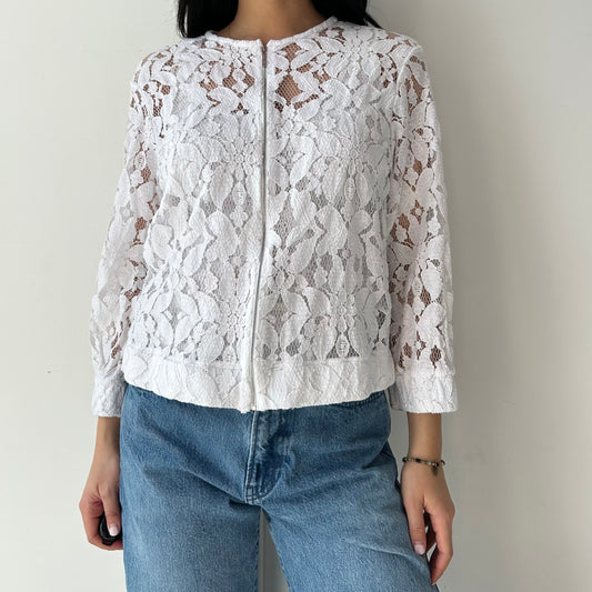Cop Copine White Lace Jacket - Medium