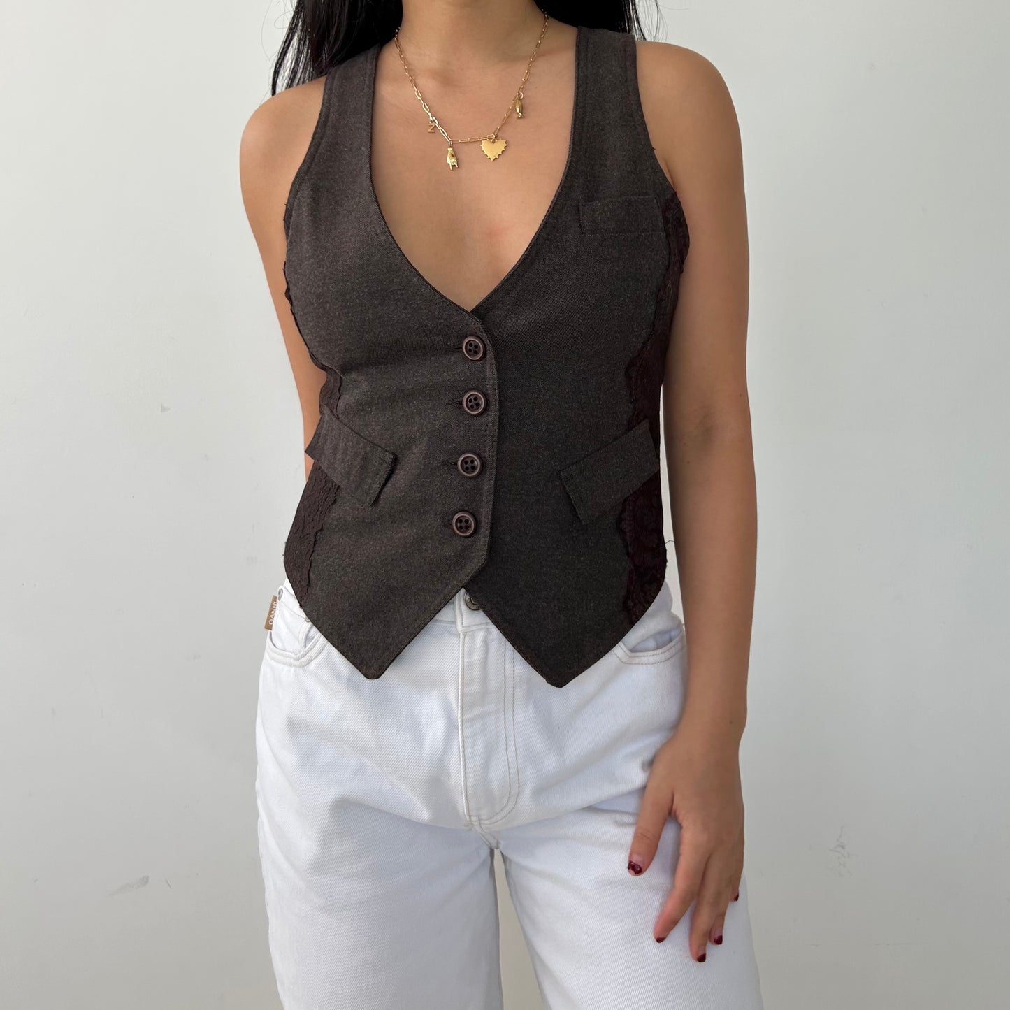 2000s Brown Vest Top - X-Small