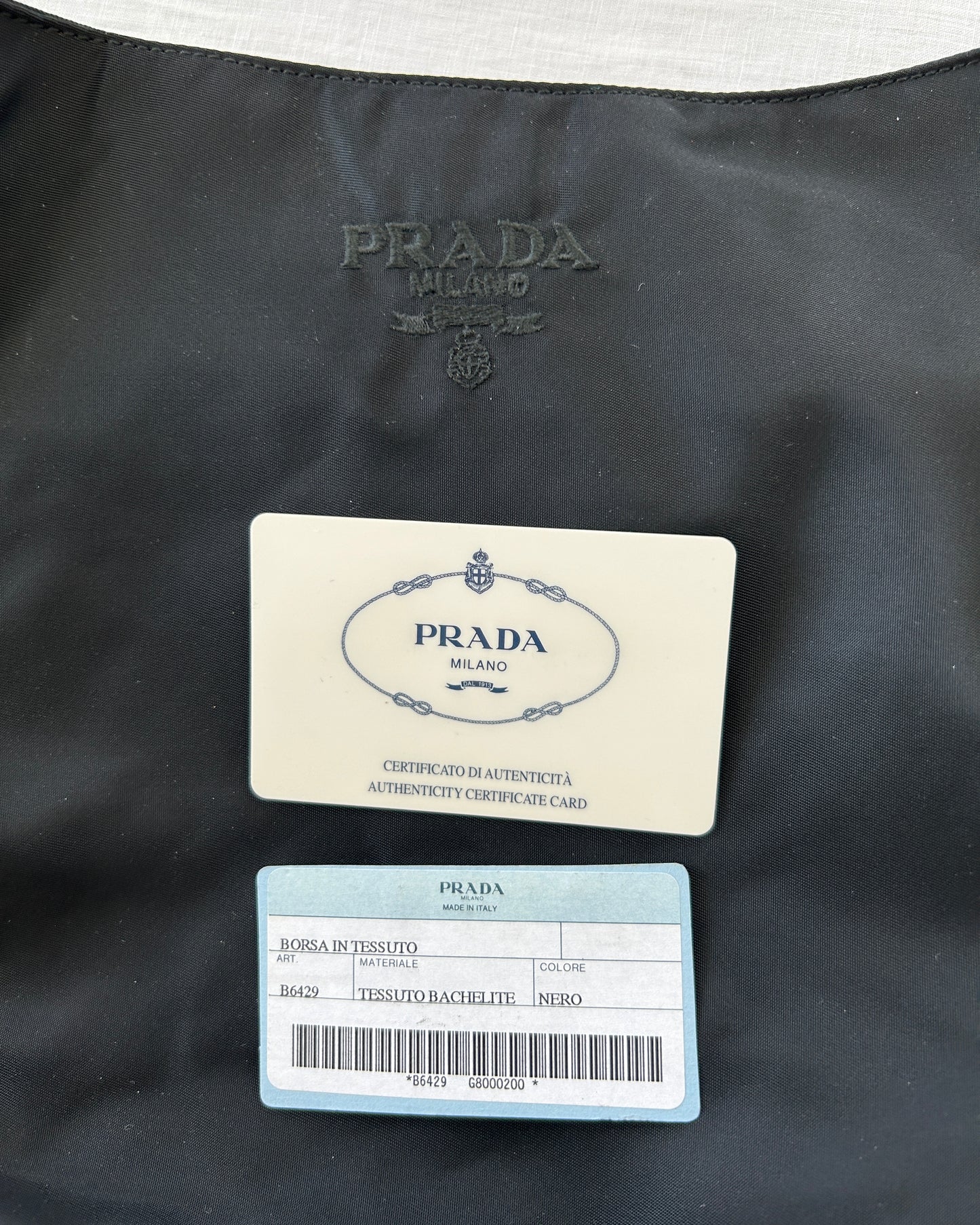 Prada Black Tessuto Chain Shoulder Bag